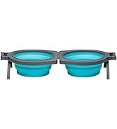 Loving Pets - Bella Roma Double Diner Portable Travel Dog Bowls Collapsible Combined Dog Food & W...