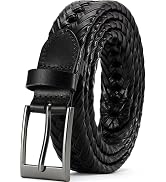 DOOPAI Mens Belts, Braided Leather Dress Belt,Woven Braided Belts for Gift Men Casual Jeans Golf