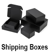 Black shipping boxes