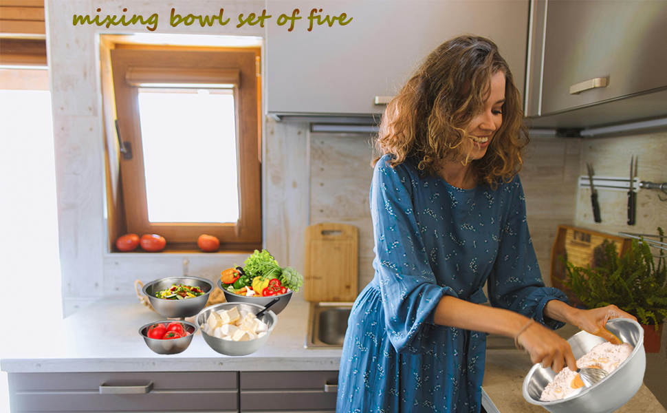 stainless steel mixing bowl