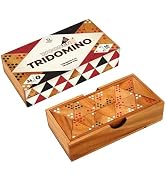 BSIRI Wooden Triangular Dominoes Set Triangle Tile Game Strategy for Adults Classic Domino and Fa...