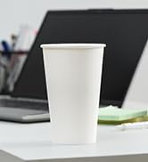 AOZITA 50 Pack 16 oz Disposable Paper Coffee Cups, White Paper Hot/Cold Beverage Drinking Cup for...