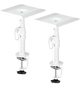 suptek Clamp-on Speaker Stand Desk Mount Set, Height Adjustment, Tilt, Swivel, 9.6 x 8.8 inch Tra...