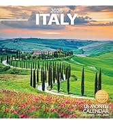Wall Calendar 2025-2026 Planner Calendar - Italy Hangable Monthly Wall Calendar with Large Blocks...