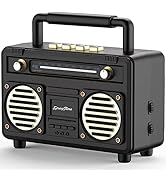 SpringFlora Radio Design Retro Bluetooth Speaker, Dual Driver, Small Cute Vintage Speaker Portabl...
