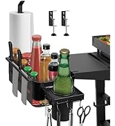Griddle Caddy for Blackstone, Goldusk 6-in-1 BBQ Caddy with Cup Holder/Probe Holes/Utensil Rack/P...