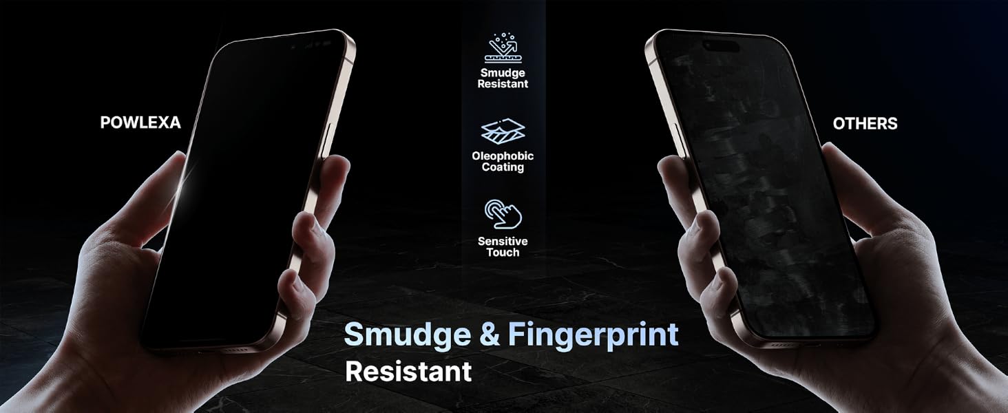 iPhone 17 tempered glass oleophobic coating anti fingerprint smudge resistant HD clear smooth touch