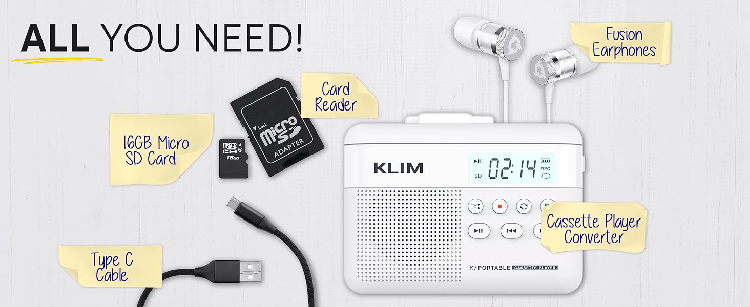 K7 Cassette Player WHITE