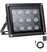 Univivi Infrared Illuminator, 850nm 12 LEDs 90 Degree Wide Angle IR Illuminator for Night Vision,...