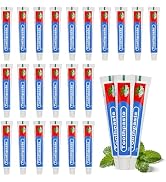 Travel Toothpaste Bulk, 10g/0.35oz Red & Blue Disposable Toothpaste Suitable for Hotels, Camping,...