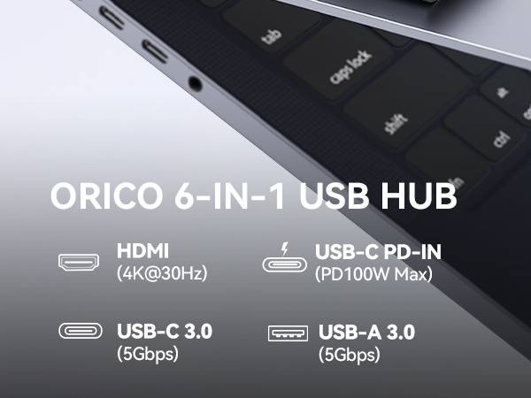 6-in-1 USB C Docking Station