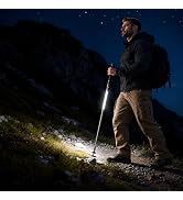 LED Trekking Pole USB-C Rechargeable White Red Light Tactical Emergency Phone Charging for Campin...