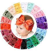 doboi Baby Girl Hair Bows and Nylon Headbands Set - 20PCS Infant Toddler Accessories With Big Bows