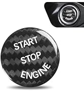 Hugwits Push Start Button Cover, 26mm Hard Carbon Fiber Start Stop Button Cover, Scratch-Proof En...