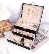 RQQM Jewelry Drawer Organizer for Women, Large Jewelry Organizer with Lock, 3 Tier Storage Box wi...