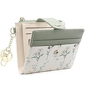 GAEKEAO Small Wallet for Women RFID Blocking Slim Bifold Floral Leather Card Holder with Zipper P...