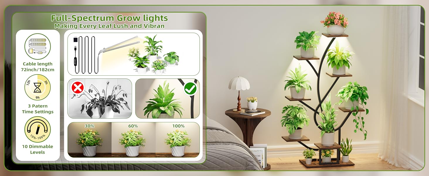 plant stand indoor with grow lights