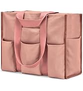 Becokan Large Tote Bag for Women Waterproof with 12 Pockets Top Zipper Closure Utility Teacher Nu...