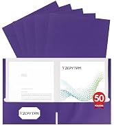 50 Packs Purple Two Pocket Folders,File Folder Letter Size,8.5x11Inches File Folders for Office,S...