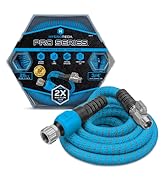 HydroTech 25 ft Expandable Garden Hose - Pro Series, 2x Max Flow, 3/4" No-Kink Flexibility, Light...