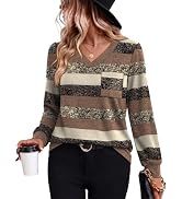 WIHOLL Long Sleeve Shirts for Women V Neck Blouses Dressy Casual Fall Clothes 2026 S-2XL