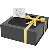 PSHVYM Gift Box with Window, 7.5x7.5x3 In Black Gift Box for Presents Magnetic Lids Collapsible f...