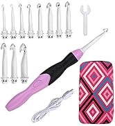 Yarniss Lighted Crochet Hooks Set - 11 Sizes Light Up Crochet Hooks with Case,Rechargeable Croche...