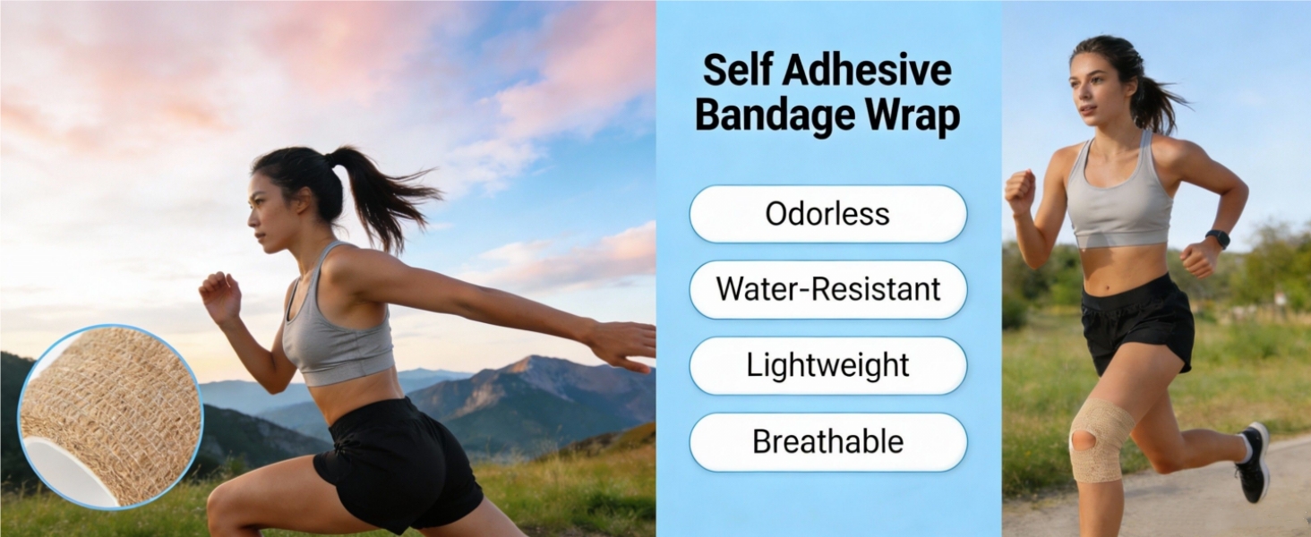 Self Adhesive Bandage Wrap Mixed Colors Elastic Cohesive Sports Wrist, Ankle Vet Wrap, Grip Tape