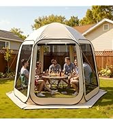 VEVOR 10 x 9.2 ft Pop-Up Screen House Tent, 4–8 Person Portable Screen Gazebo w/Carry Bag, Nettin...