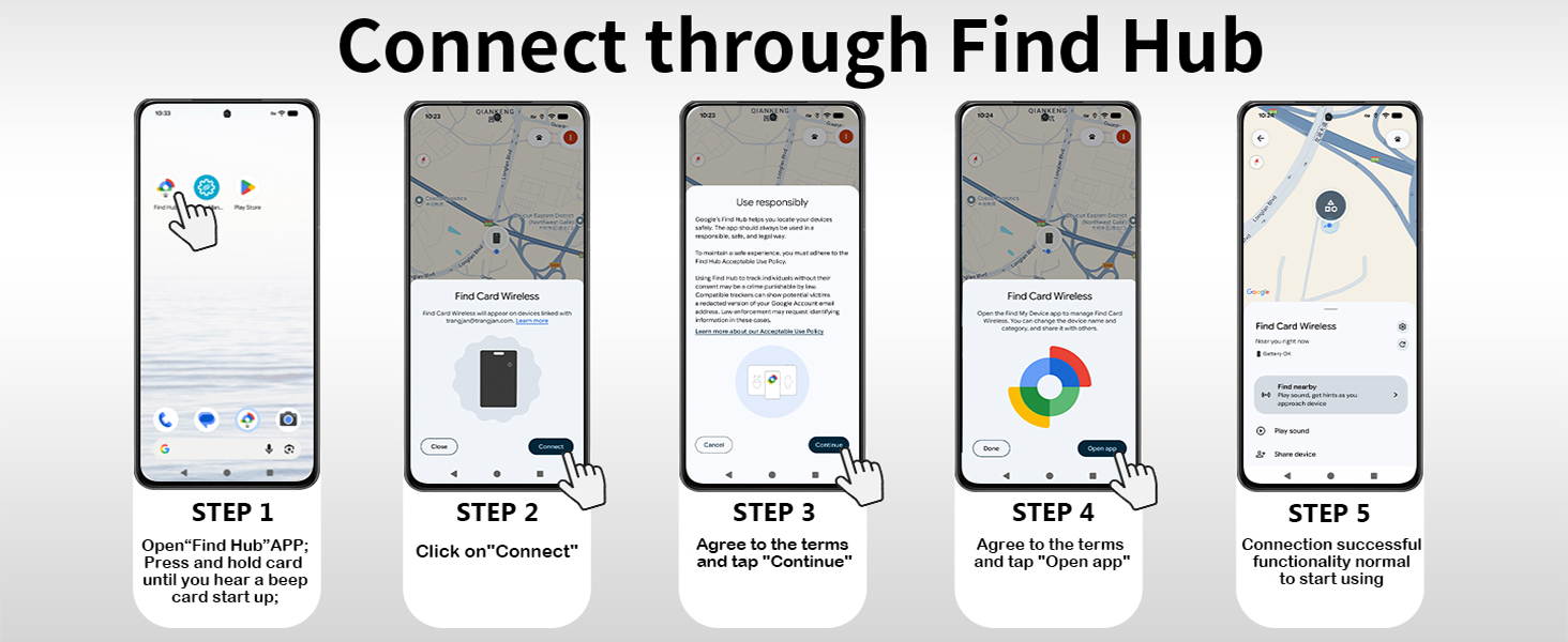 Connect through Find Hub app