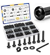 Kernmax 600PCS M4 Screws Kit,M4x6/8/10/12/16/20/25/30mm Hex Socket Button Head Screws Nuts & Wash...