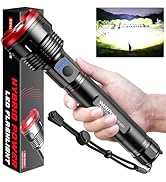 WdtPro Rechargeable Flashlights HD-3A21 Pro, 500,000-Lumens LED Flashlight with 5 Modes, 10Hrs Lo...