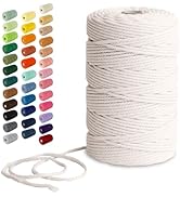 Nook Theory Cotton 3mm Macrame Cord 220 Yards - 4mm 5mm Soft Macrame Rope Perfect for Knots - Sup...