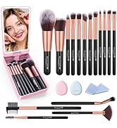 Makeup Brushes with Case, 20PCs Travel Makeup Brush Set, Foundation Concealer Blush Eyeshadow Bru...