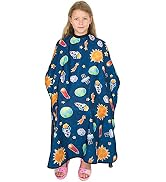 Hair Cutting Cape for Kids - Outer Space Print - Water Resistant Salon Cape - Snap Closure - Kids...