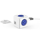USB Power Strip, Allocacoc PowerCube |Extended|, 5 Outlets,5ft Cable, Surge Protection, Mounting ...