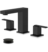 KENES Black Widespread Bathroom Faucet 3 Hole Bathroom Sink Faucet Matte Black Two Handle, 8-Inch...