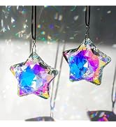 H&D HYALINE & DORA 2 Pack Crystal Sun Catcher Star Prisms 2" AB Colored Hanging Crystals for Wind...