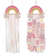 NICROLANDEE Rainbow Tassels Hair Bows Holder Hanging Bow Organizer for Girl | Baby Hair Accessori...