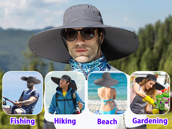 wide brim fishing sun hat for men women