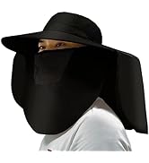 Fishing-Sun Hat Men UV-Protection Neck-Flap - Bucket Hat with Removable Face Cover & Neck Flap Wi...