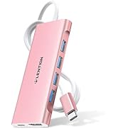 LENTION USB C Hub, 6-in-1 USB C Dongle with 3.3ft Long Cable, 4-Port USB 3.0 Hub, 4K HDMI Adapter...