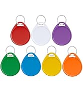 Uniclife 1.5 Inch Colorful Key Tags for Labeling Writable Round Plastic Key Chain Tags with Split...