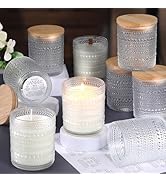 DARJEN 12 Pack Clear Candle Jars for Making Candles- 8 OZ Empty Glass Candle Making Jars with Bam...