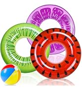 FindUWill Pool Floats Set, Pool Swim Tubes Rings, Inflatable Pool Floaties Beach Swimming Toys wi...