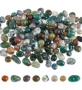 DICOSMETIC 172Pcs Natural Indian Agate Beads Chip Stone Bead Irregular Tumble Stone Beads Loose G...