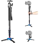 Koolehaoda 69" Aluminum Monopod with Tripod Base & Ball Head for DSLR | 3-Feet Support Stand, Adj...