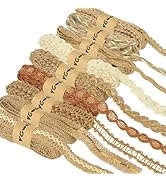 9 Rolls Jute Ribbons Lace Craft Ribbon 18 Meters for Crafts Wraping Gifts Party Holiday and Rusti...