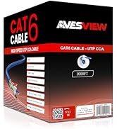 AvesView CAT6 Indoor 1000ft Ethernet Cable Easy Pull Box 10Gbps Cat 6 High-Speed Internet Cable S...