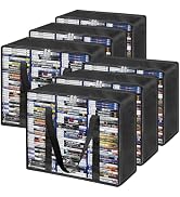 PUTNATRUE Clear DVD Storage Bags 6 Pack, Hold 420 DVDs or 540 Blu rays, Easy Find Media Organizer...